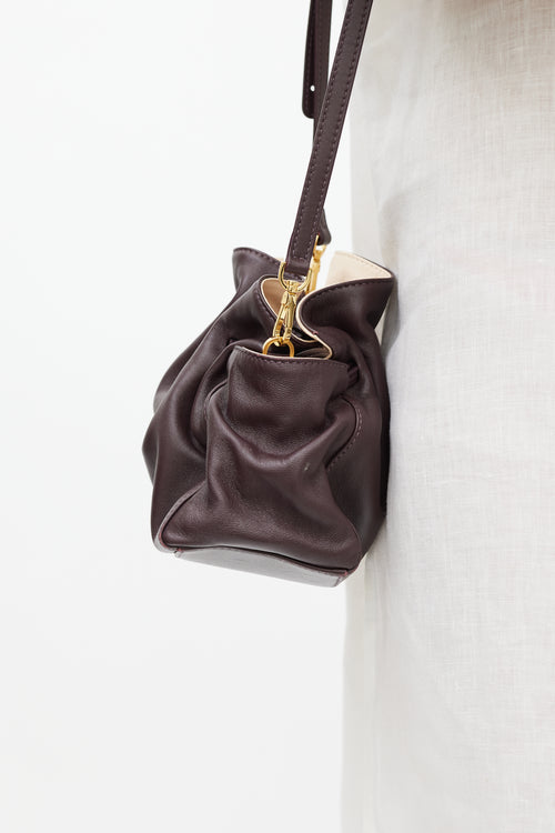 Mansur Gavriel Burgundy Leather Cabernet Cleo Bag