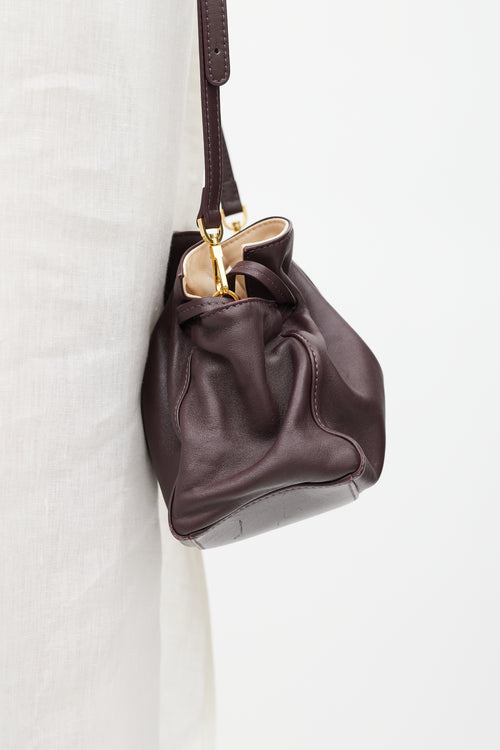 Mansur Gavriel Burgundy Leather Cabernet Cleo Bag