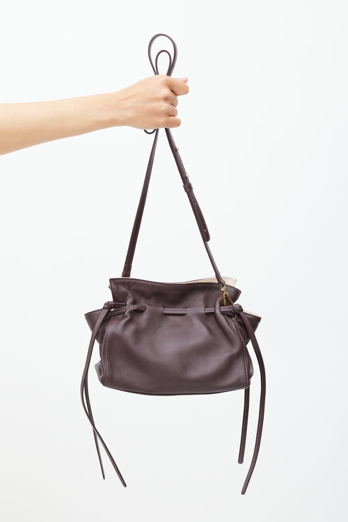 Mansur Gavriel Burgundy Leather Cabernet Cleo Bag