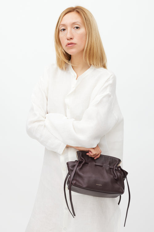 Mansur Gavriel Burgundy Leather Cabernet Cleo Bag