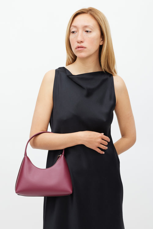 Mansur Gavriel Burgundy Leather Apparis Bag