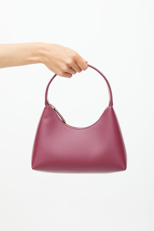 Mansur Gavriel Burgundy Leather Apparis Bag