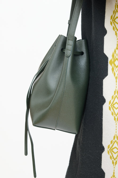 Mansur Gavriel Green Leather Mini Bucket Bag