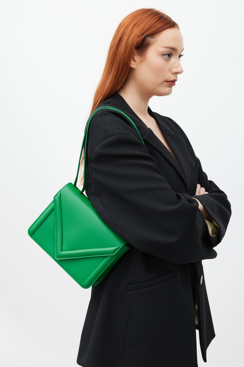 Mansur Gavriel Green Leather M Frame Box Bag