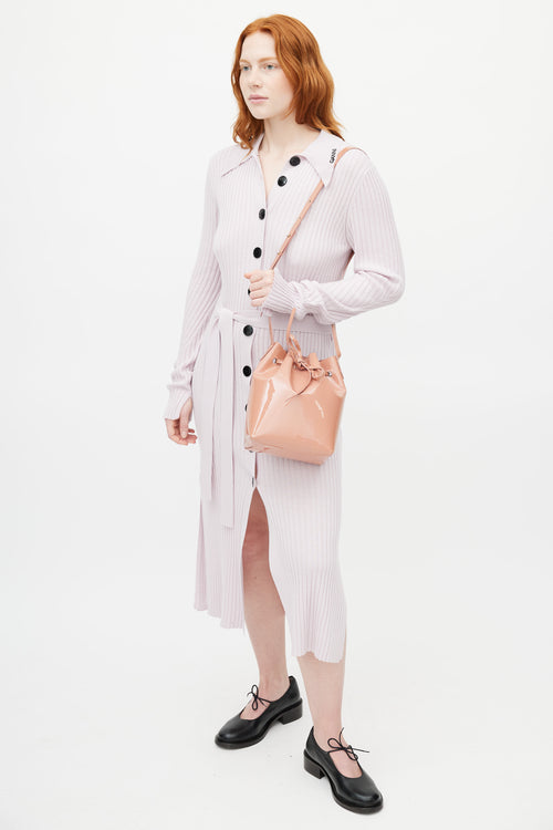 Mansur Gavriel Pink Patent Bucket Bag