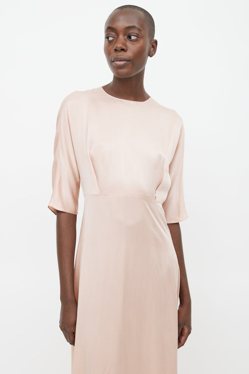 Mansur Gavriel Pink Silk Long Dress