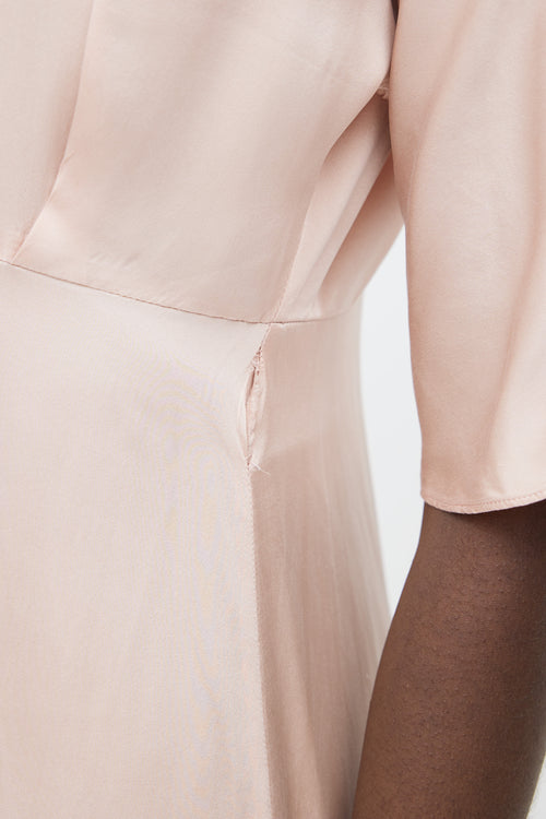 Mansur Gavriel Pink Silk Long Dress