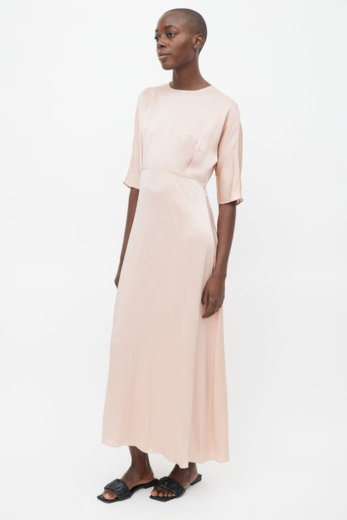 Mansur Gavriel Pink Silk Long Dress