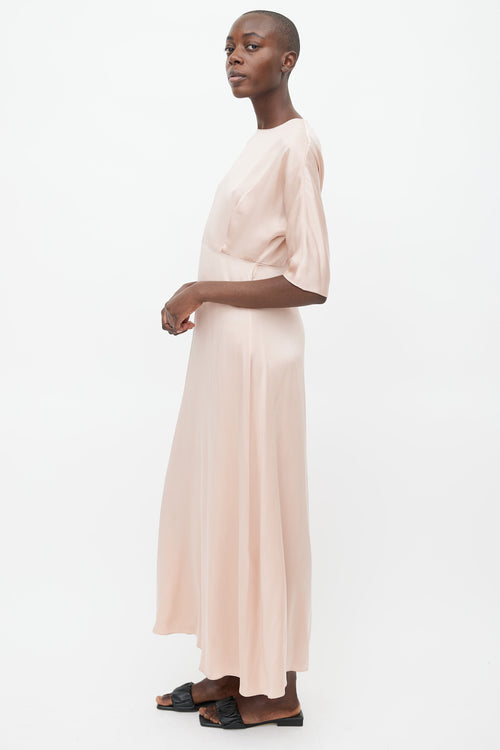 Mansur Gavriel Pink Silk Long Dress