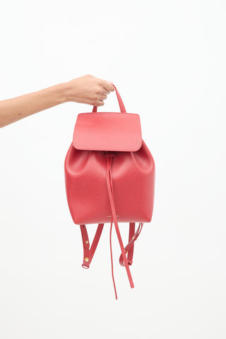 Mansur Gavriel Red Leather Classic Backpack