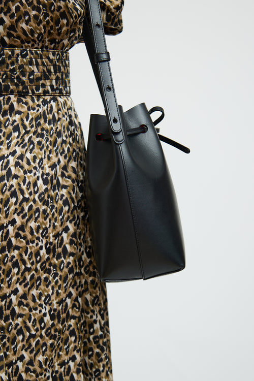 Mansur Gavriel Black Leather Bucket Bag