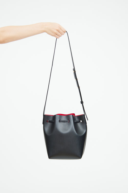 Mansur Gavriel Black Leather Bucket Bag