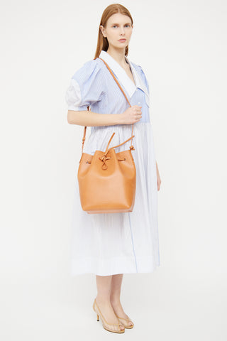 Mansur Gavriel Brown 
Orange Bucket Bag