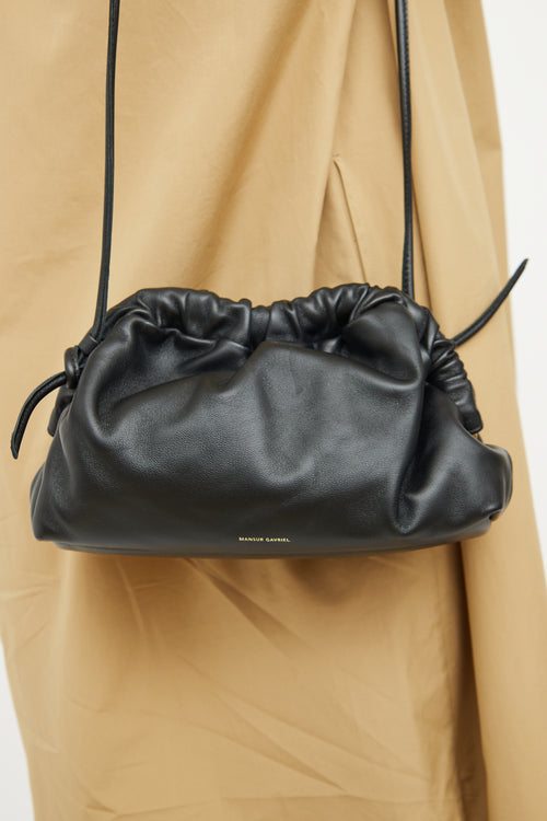 Mansur Gavriel Black 
Flamma Mini Cloud Clutch