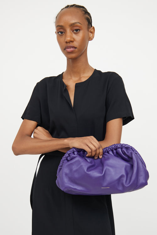 Mansur Gavriel Purple Leather Cloud Clutch