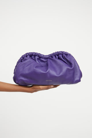 Mansur Gavriel Purple Leather Cloud Clutch