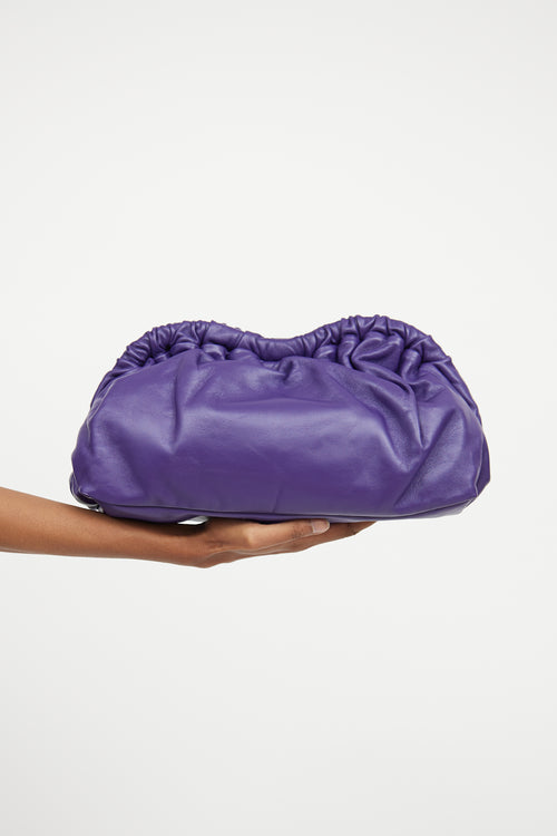 Mansur Gavriel Purple Leather Cloud Clutch