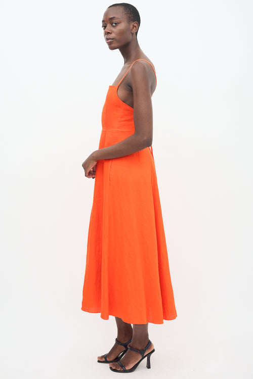 Mara Hoffman Orange Linen Midi Dress