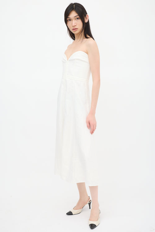 Mara Hoffman White Linen Bustier Dress