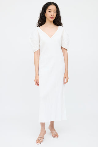 Mara HoffmanWhite Gracen Ruched Dress