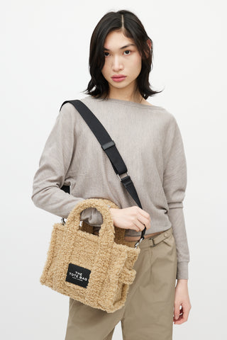 Marc Jacobs Beige Shearling Mini "The Tote Bag" Crossbody