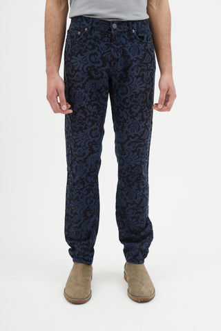 Marc Jacobs Black 
Blue Baroque Jeans