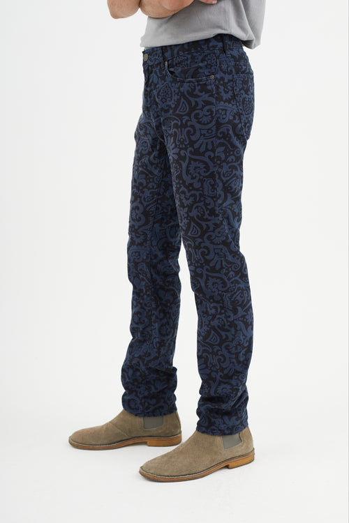 Marc Jacobs Black 
Blue Baroque Jeans