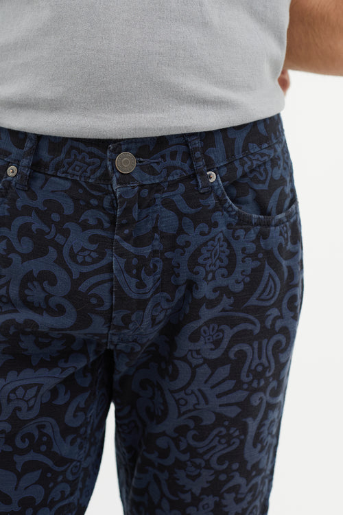 Marc Jacobs Black 
Blue Baroque Jeans