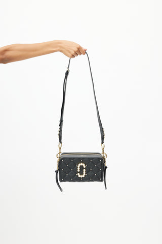 Marc Jacobs Black 
Gold Quilted Snapshot Bag