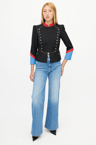 Marc Jacobs Black 
Multicolour Military Jacket