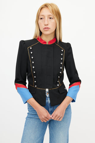 Marc Jacobs Black 
Multicolour Military Jacket