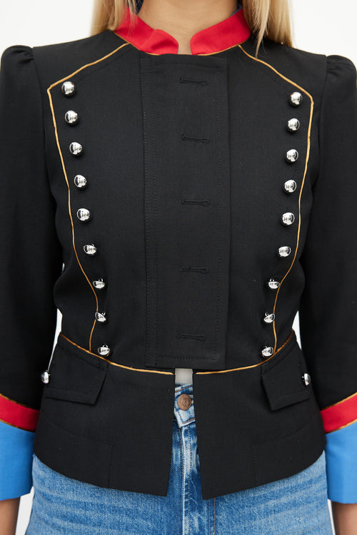 Marc Jacobs Black 
Multicolour Military Jacket