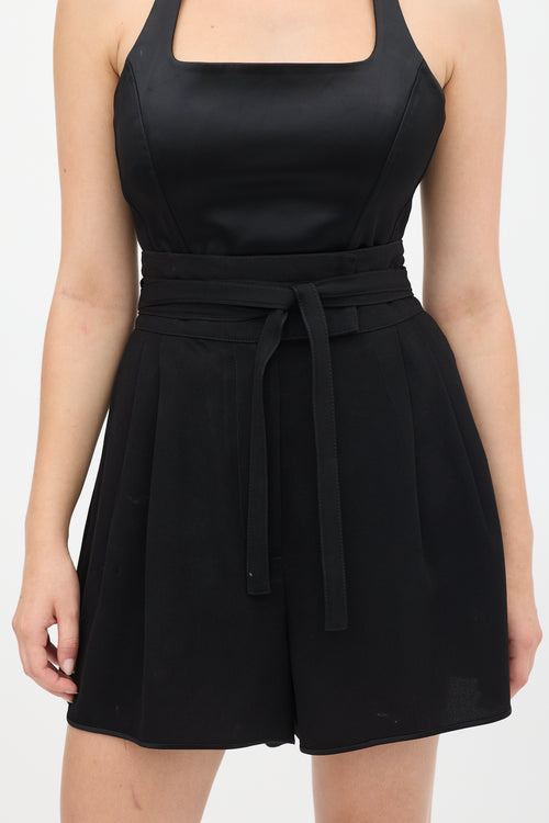 Marc Jacobs Black Pleated Belted Shorts