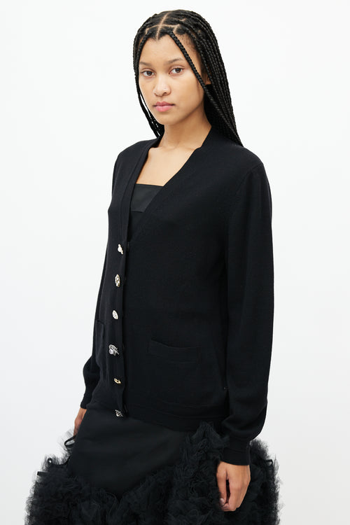 Marc Jacobs Black The Jewelled Button Cardigan