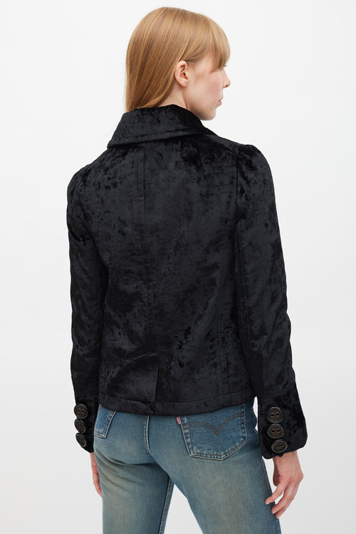 Marc Jacobs Black Velour Double Breasted Jacket