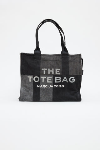 Marc Jacobs Black 
Grey Denim The Tote Bag