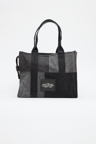 Marc Jacobs Black 
Grey Denim The Tote Bag