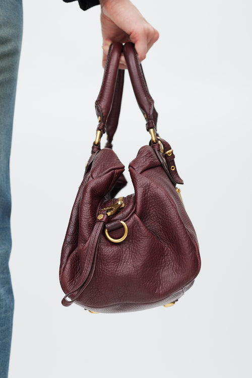 Marc Jacobs Burgundy 
Gold Leather Bag