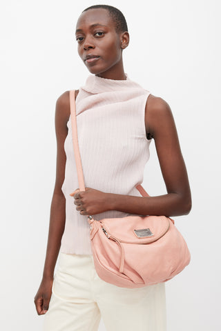 Marc Jacobs Marc Pink Leather Classic Q Crossbody Bag