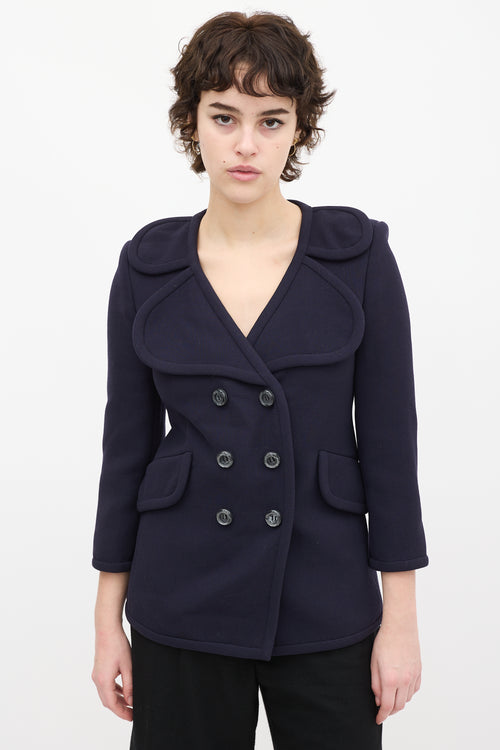 Marc Jacobs Navy Wool Double Breasted Jacket