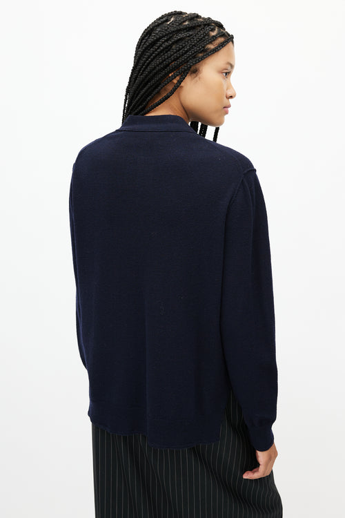 Marc Jacobs Navy Embellished Wool Cardigan