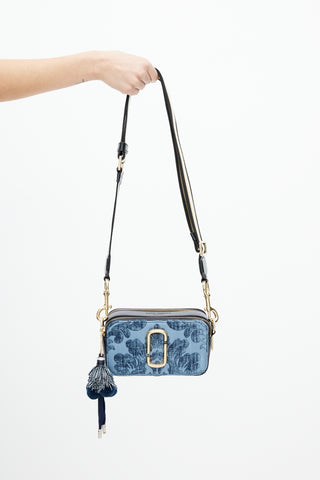 Marc Jacobs Navy 
Gold Damask Snapshot Camera Bag