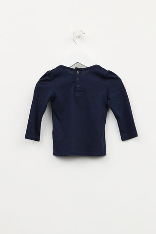 Marc Jacobs Kids Navy Graphic Print Top