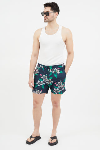 Marc Jacobs Navy 
Multicolour Floral Swim Short