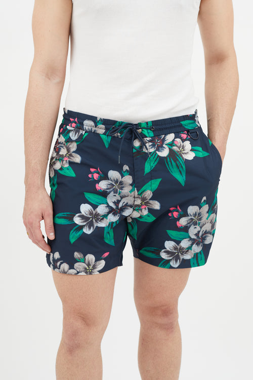 Marc Jacobs Navy 
Multicolour Floral Swim Short