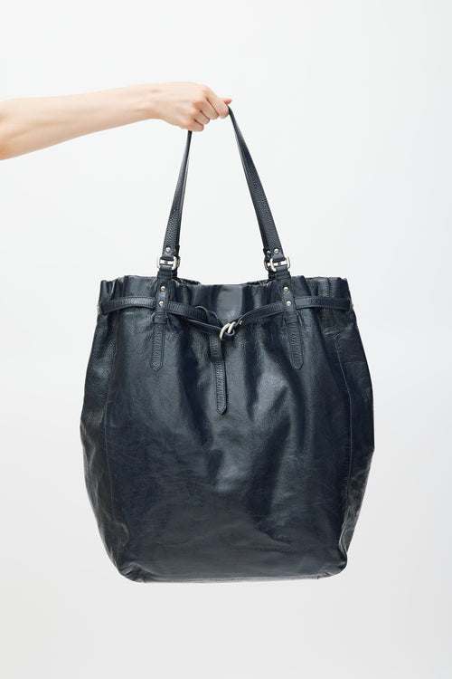 Marc Jacobs Navy 
Silver Patent Leather Tote