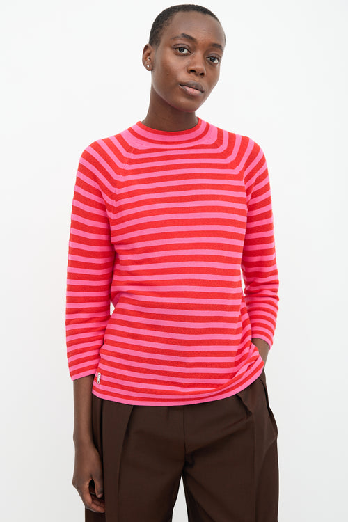 Marc Jacobs Pink 
Red Striped Sweater