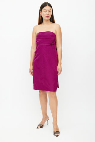 Marc Jacobs Purple Gathered Bustle Dress