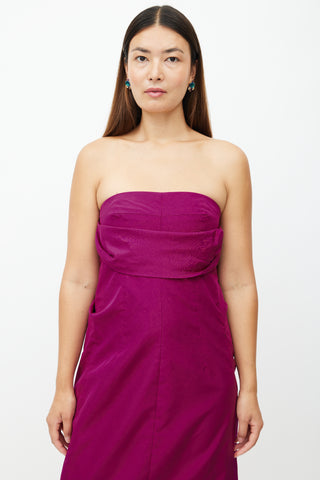 Marc Jacobs Purple Gathered Bustle Dress