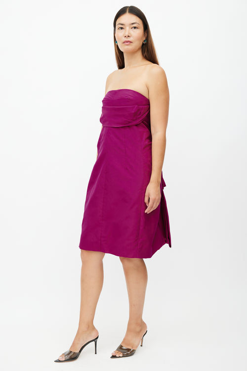 Marc Jacobs Purple Gathered Bustle Dress